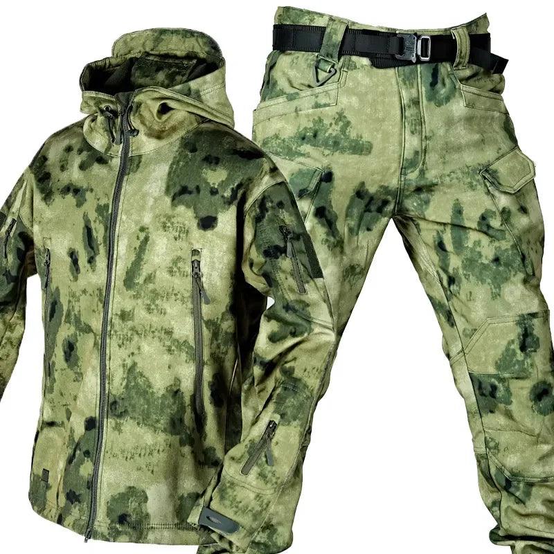 Adenbora - Blouson Coupe-vent Thermique Homme pour Camping & Randonnée, Style Militaire, Polyester, Col Mandarin. - Adenbora