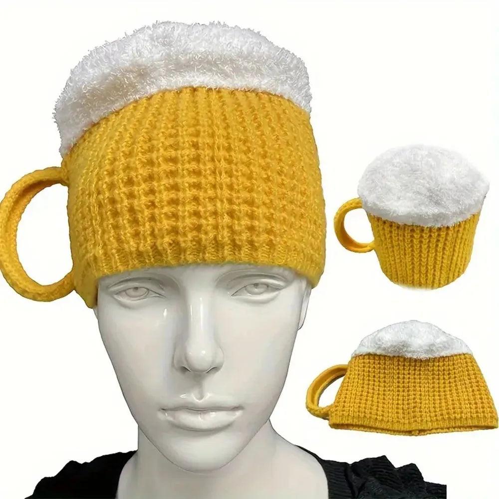 Adenbora - Bonnet Novelty 3D Beer Mug Knitted Hat for Stylish Winter Warmth - Adenbora