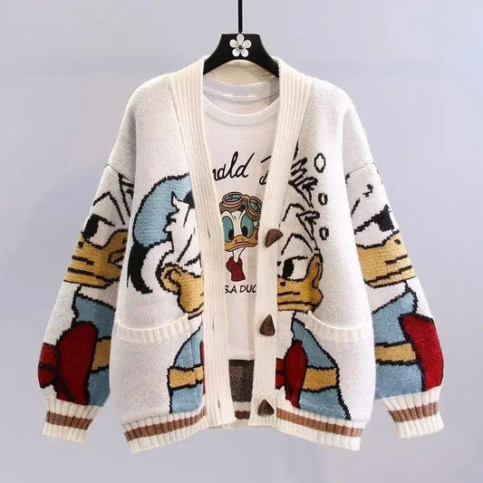 Adenbora Cardigan Tricot Anime Cartoon - Style Japonais et Coréen, Taille Unique, Pour un Look Décontracté et Tendance. - Adenbora