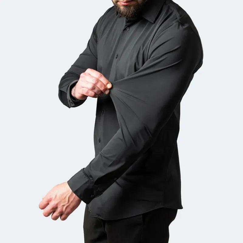 Adenbora Chemise Décontractée en Polyester - Élégance Décontractée pour Hommes - Adenbora