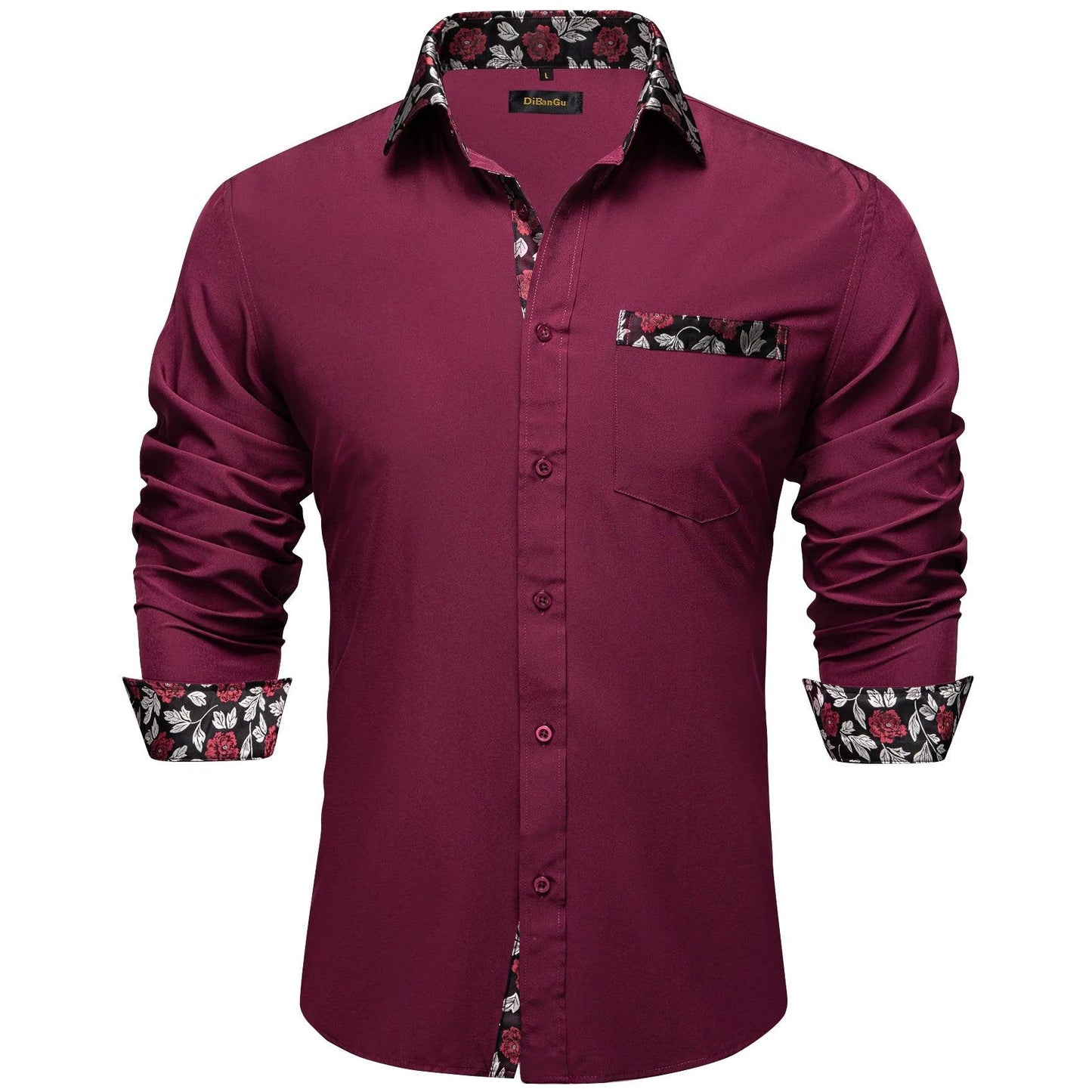 Adenbora - Chemise Homme Élégante en Soie et Coton, Style Smart Casual, Motif Patchwork Noir Paisley, Livraison Rapide! - Adenbora