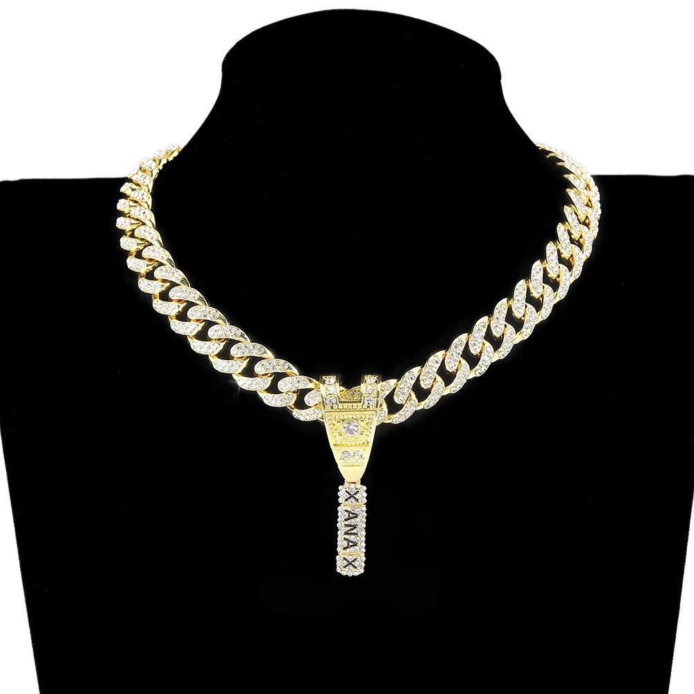 Adenbora : Collier Hiphop Unisexe en Alliage de Zinc avec Pendentif Croix - Tendance Fashion de Mainland China. - Adenbora