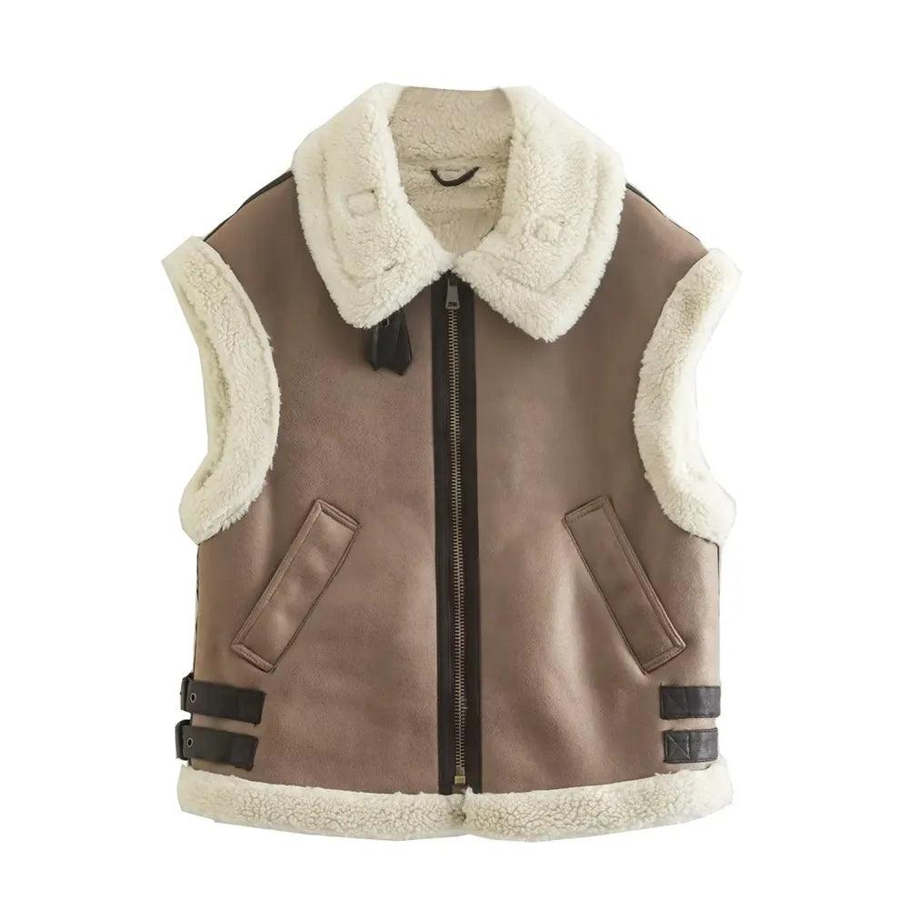 Adenbora - Élégant Gilet d'Hiver pour Femmes avec Fermeture Éclair et Détails Zippés - Adenbora