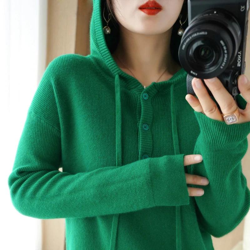 Adenbora Fashion: Élégant Hoodie en Laine pour Femmes - Style Casual Chic pour l'Automne/Hiver - Adenbora