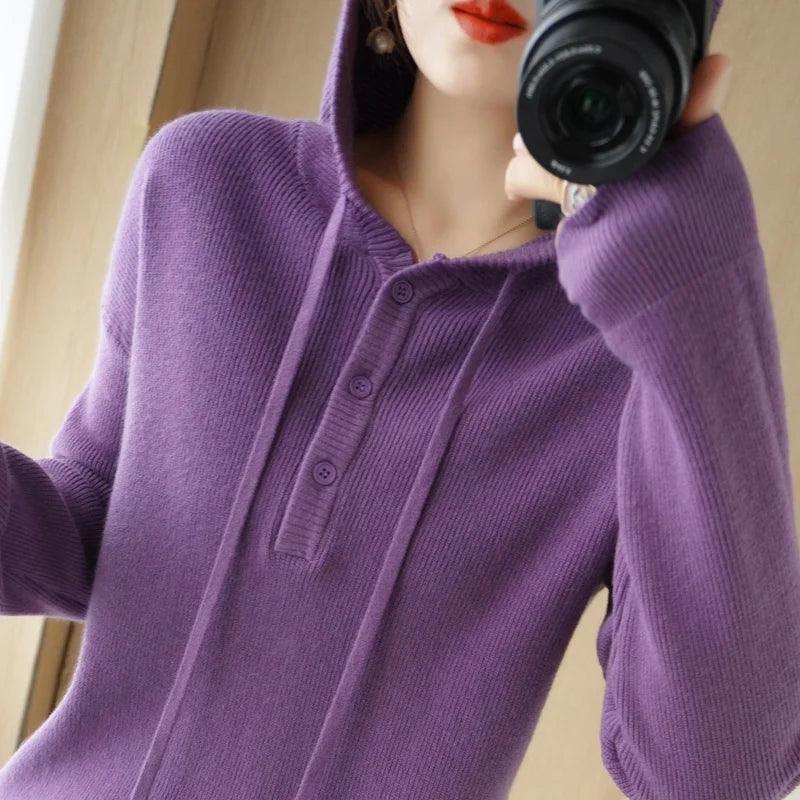 Adenbora Fashion: Élégant Hoodie en Laine pour Femmes - Style Casual Chic pour l'Automne/Hiver - Adenbora