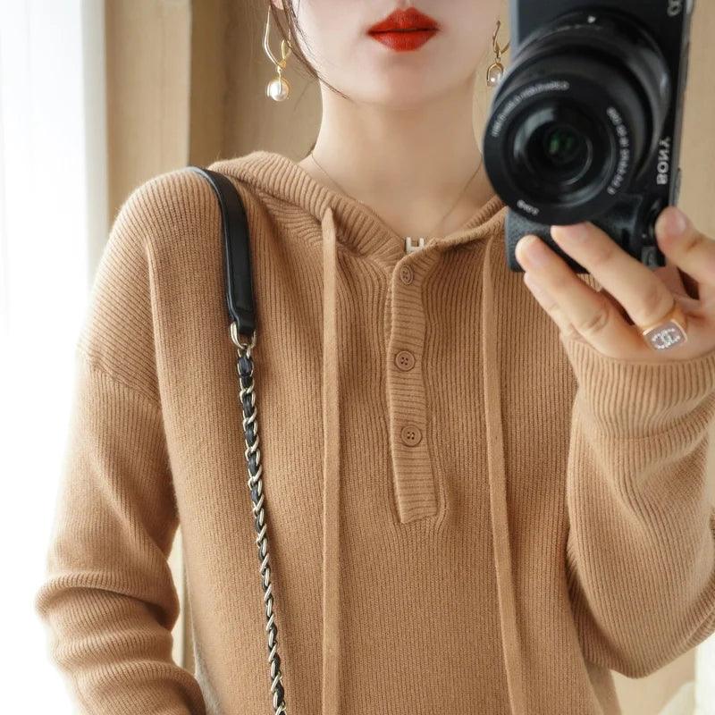 Adenbora Fashion: Élégant Hoodie en Laine pour Femmes - Style Casual Chic pour l'Automne/Hiver - Adenbora