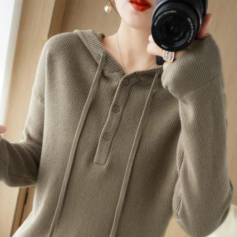 Adenbora Fashion: Élégant Hoodie en Laine pour Femmes - Style Casual Chic pour l'Automne/Hiver - Adenbora