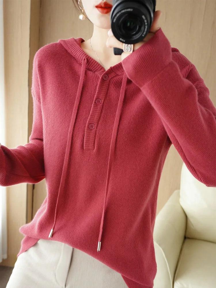 Adenbora Fashion: Élégant Hoodie en Laine pour Femmes - Style Casual Chic pour l'Automne/Hiver - Adenbora