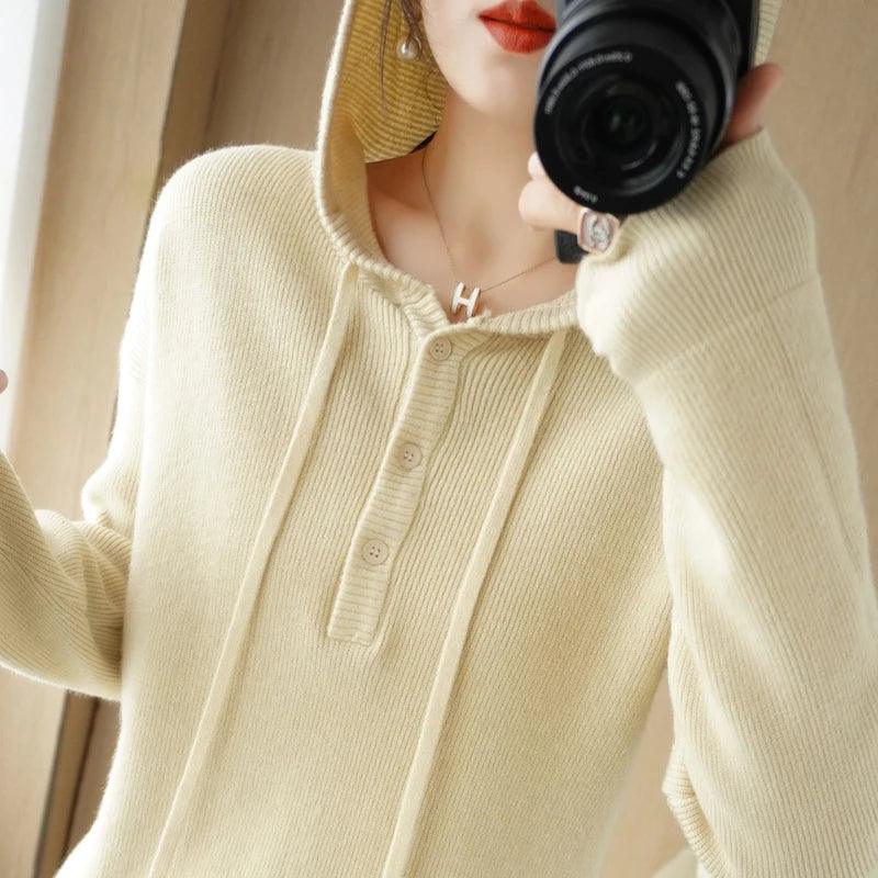 Adenbora Fashion: Élégant Hoodie en Laine pour Femmes - Style Casual Chic pour l'Automne/Hiver - Adenbora