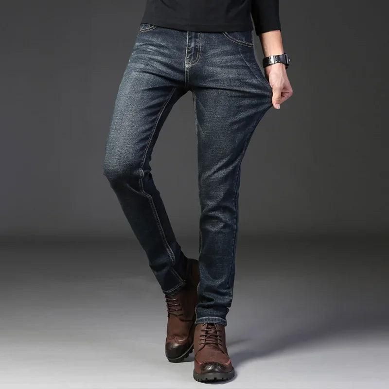 Adenbora - Jean Casual Homme Élégant pour l'Automne et l'Hiver, Poches et Fermeture Éclair, Style Smart Casual Midweight Full Length - Adenbora