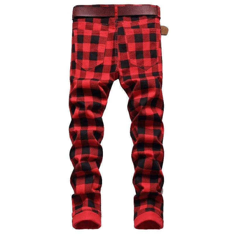 Adenbora : Jean Casual Homme ZOGAA - Style Plaid, Confort Quatre Saisons & Bouton Fly - Adenbora