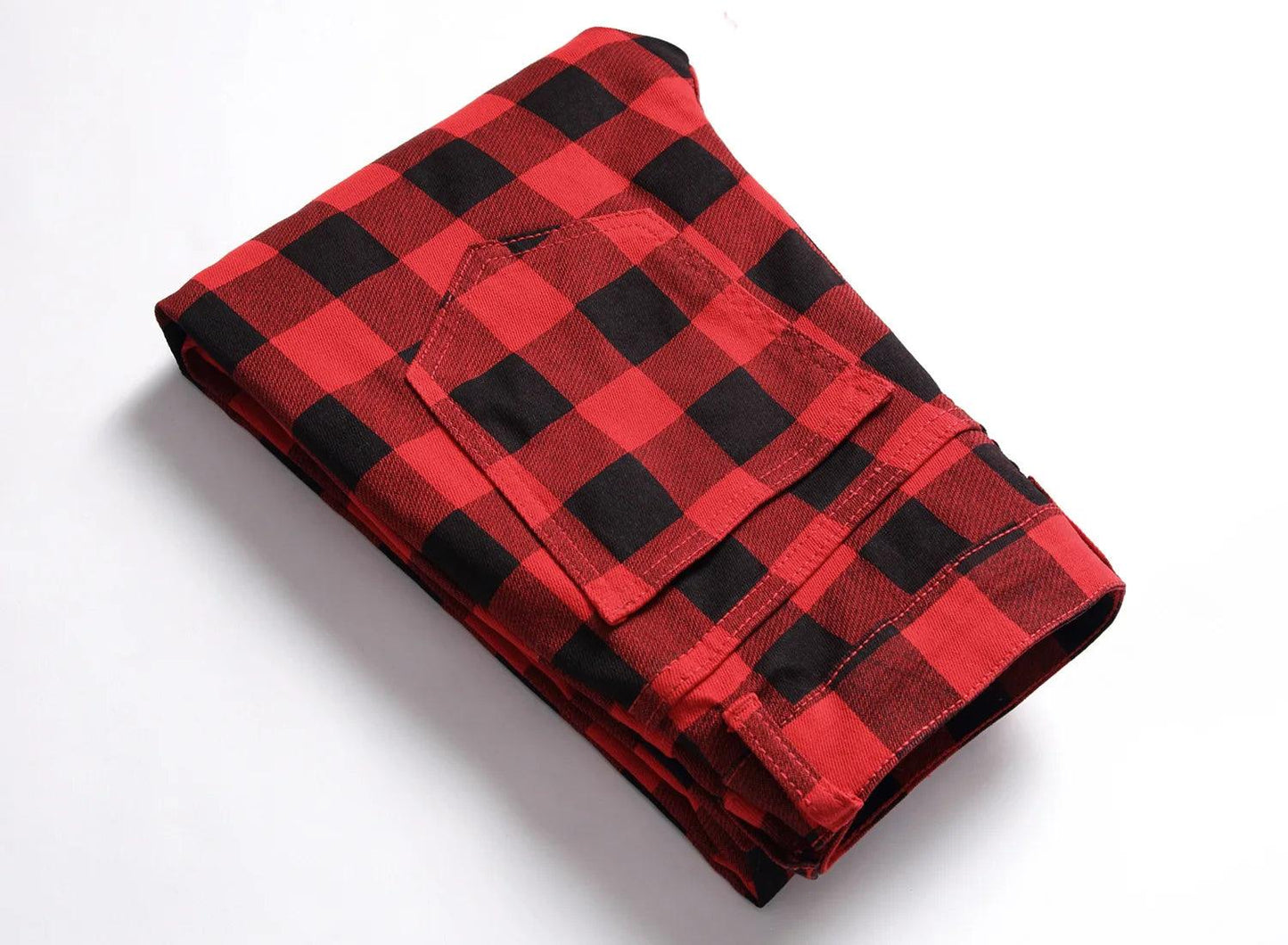 Adenbora : Jean Casual Homme ZOGAA - Style Plaid, Confort Quatre Saisons & Bouton Fly - Adenbora