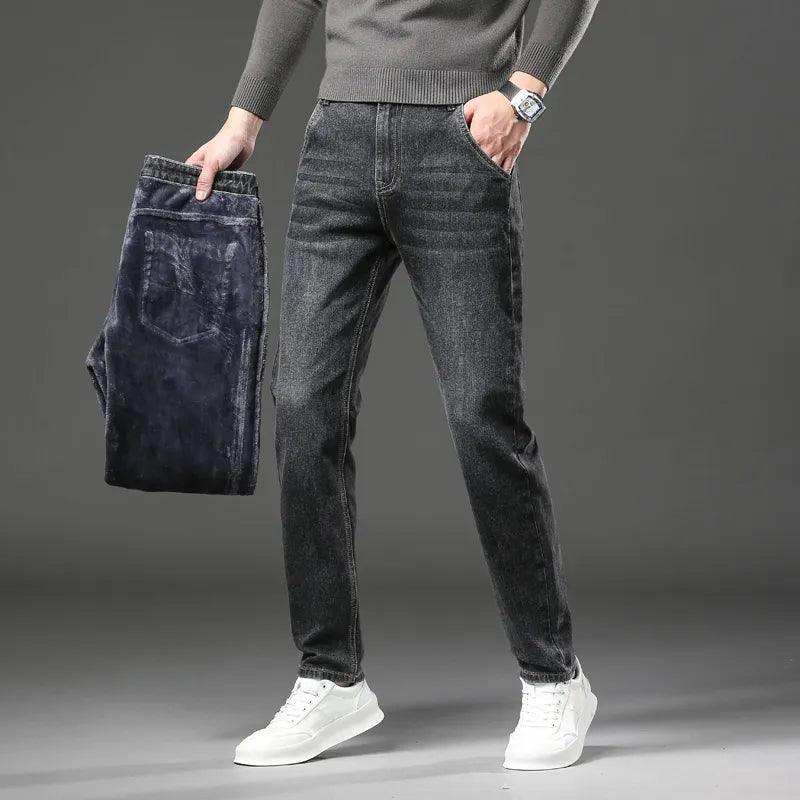 Adenbora : Jean Homme Style Smart Casual Hiver - Confort Denim Fleece - Adenbora