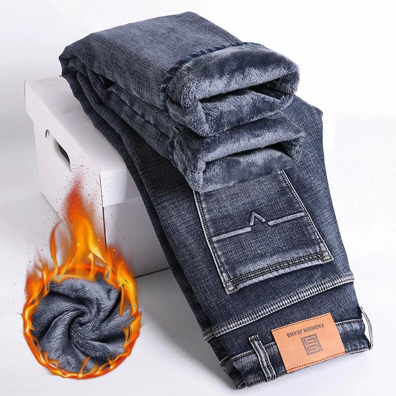 Adenbora : Jean Homme Style Smart Casual Hiver - Confort Denim Fleece - Adenbora