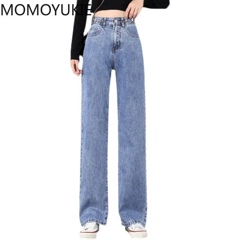 Adenbora Jeans Élégants pour Femmes - Confort Coton-Polyester-Viscose - Style Large, Boutons et Poches - Été 2022 - Adenbora