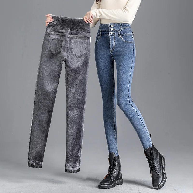 Adenbora: Jeans Haut de Gamme en COTON, Polyester et Spandex - Style Skinny, Confort Hivernal, Poches Pratiques. - Adenbora