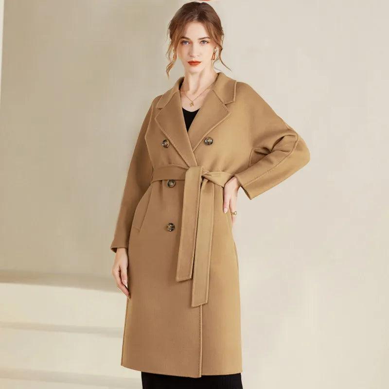 Adenbora : Manteau Élégant en Laine pour Femme, Style Office Lady, Automne/Hiver 2023 - Adenbora