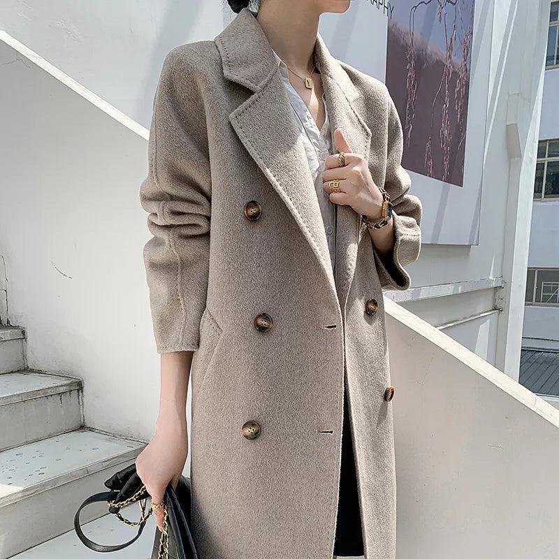 Adenbora : Manteau Élégant en Laine pour Femme, Style Office Lady, Automne/Hiver 2023 - Adenbora