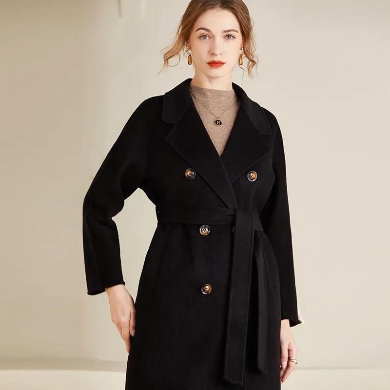 Adenbora : Manteau Élégant en Laine pour Femme, Style Office Lady, Automne/Hiver 2023 - Adenbora