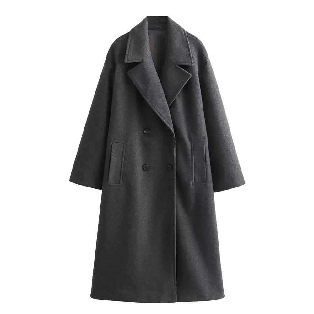 Adenbora - Manteau Élégant pour Femmes d'Automne/Hiver : Style Casual, Confort Polyester, Boutonnage Double & Poches Pratiques - Adenbora