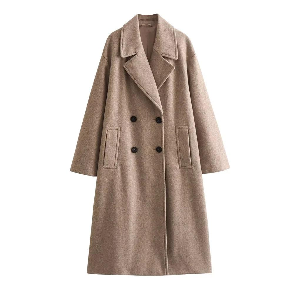 Adenbora - Manteau Élégant pour Femmes d'Automne/Hiver : Style Casual, Confort Polyester, Boutonnage Double & Poches Pratiques - Adenbora