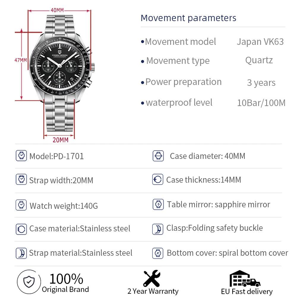 Adenbora: Montre de Luxe PAGANI DESIGN PD-1701 - Élégance Intemporelle, Fonctionnalités Avancées, Style Raffiné. - Adenbora