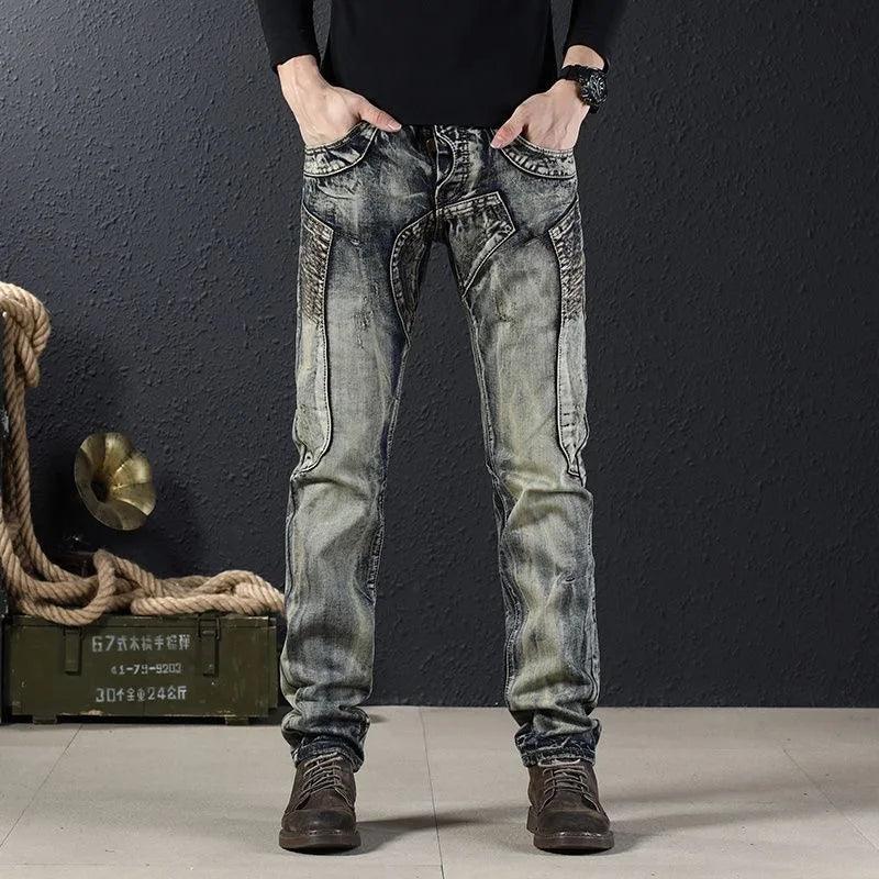 Adenbora - Pantalon Denim Homme Casual, Style Pencil, Saison Printemps/Automne - Adenbora