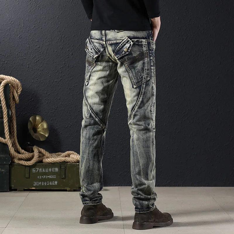 Adenbora - Pantalon Denim Homme Casual, Style Pencil, Saison Printemps/Automne - Adenbora