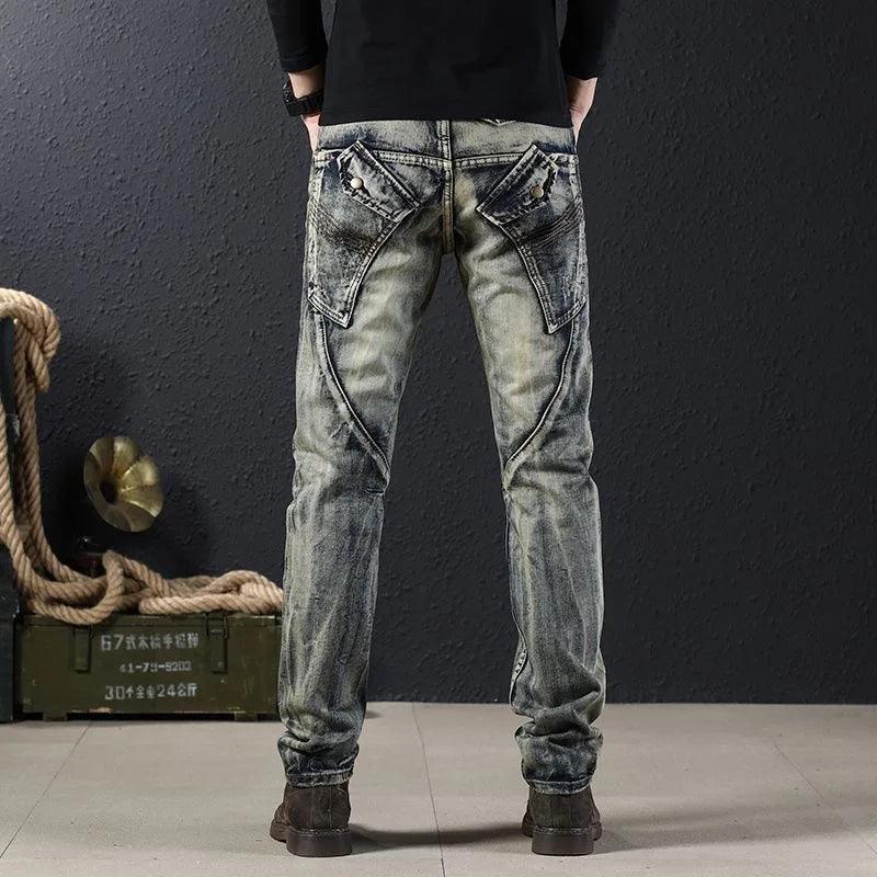 Adenbora - Pantalon Denim Homme Casual, Style Pencil, Saison Printemps/Automne - Adenbora