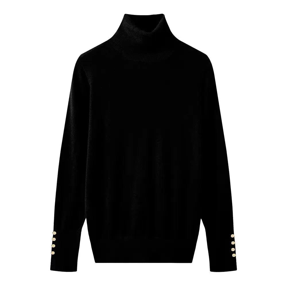 Adenbora : Pull Femme Élégant pour l'Automne/Hiver - Style Casual, Confort Polyester, Col Montant & Boutons. - Adenbora