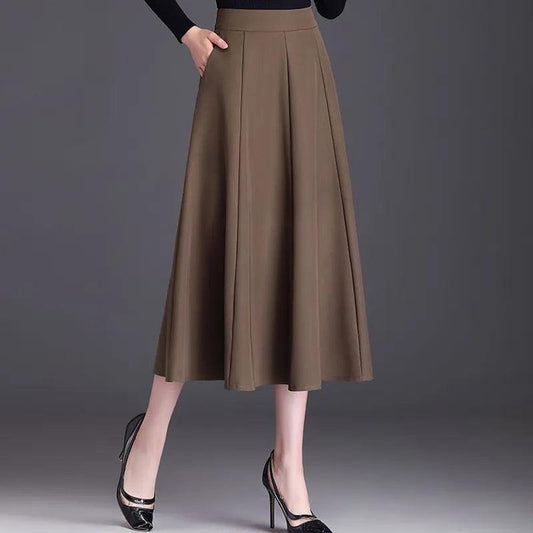 Adenbora : Robe Office Lady Élégante en Polyester pour l'Automne/Hiver, Silhouette A-LINE et Poches, Style Chic et Confort. - Adenbora
