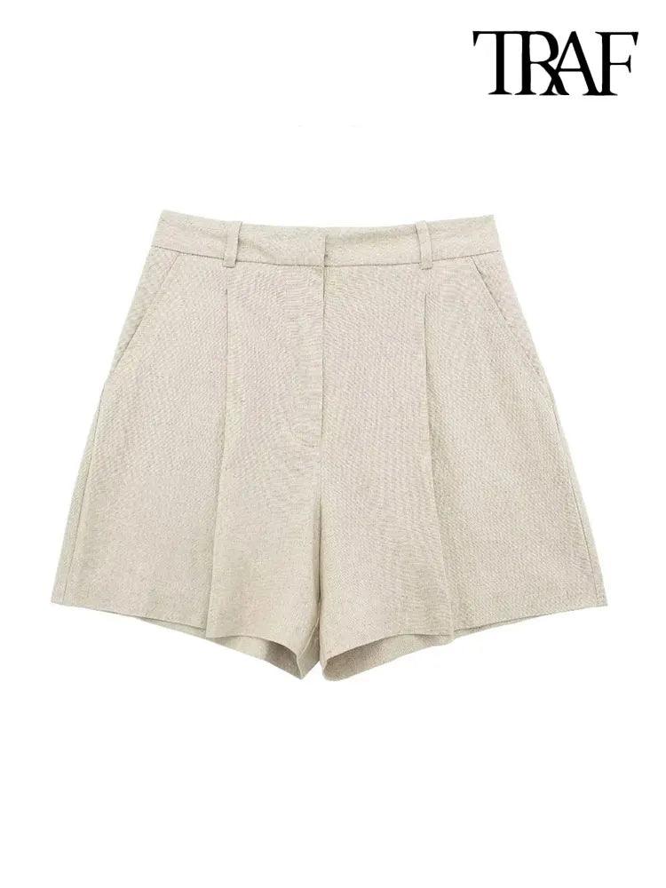 Adenbora - Short Femme Élégant avec Poches et Fermeture Éclair, Style Casual - Adenbora