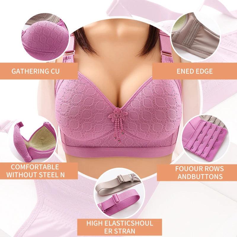 Adenbora - Soutien-gorge Push-up Confortable et Respirant, Style Quotidien, Sans Fil, Décor Géométrique - Adenbora