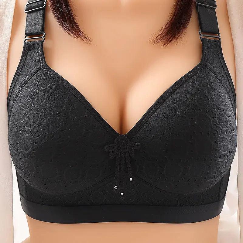 Adenbora - Soutien-gorge Push-up Confortable et Respirant, Style Quotidien, Sans Fil, Décor Géométrique - Adenbora