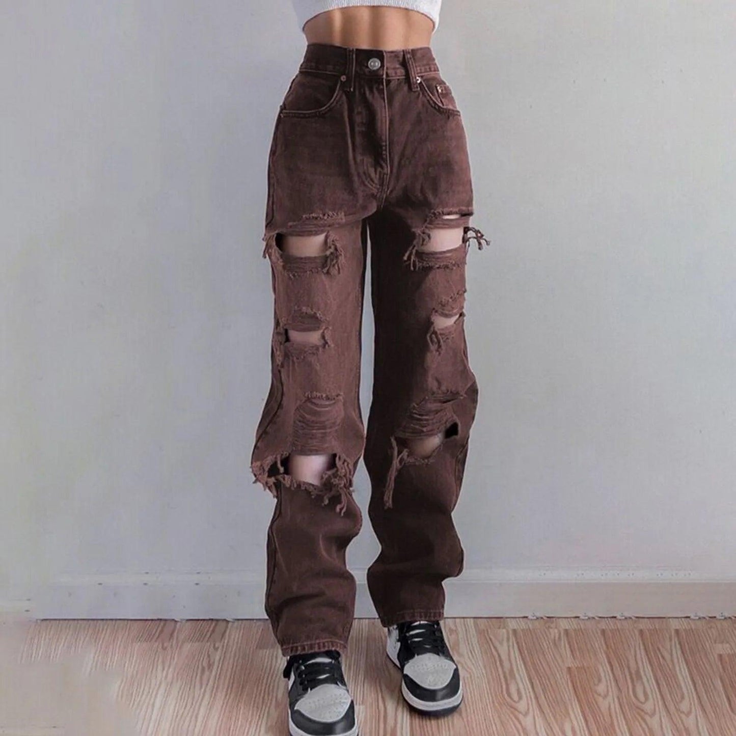 Adenbora Street Chic: Pantalon Cargo Élastique Haut de Gamme pour Femmes en Polyester & Lin - Élégance Automnale. - Adenbora