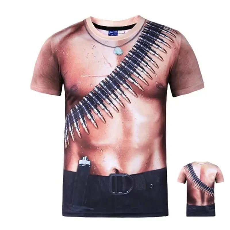 Adenbora - T-shirt estival homme en polyester 3D, style décontracté, manches courtes. - Adenbora