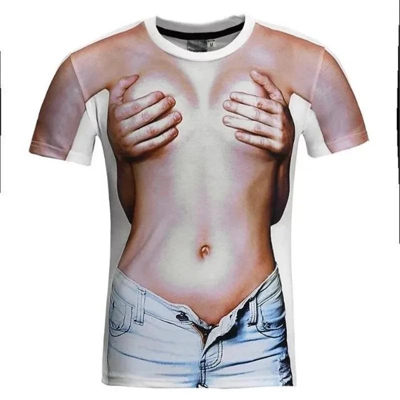 Adenbora - T-shirt estival homme en polyester 3D, style décontracté, manches courtes. - Adenbora