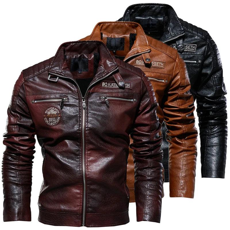 Adenbora - Veste en Cuir Homme pour un Style Moto & Biker Tendance et Chaud en Automne/Hiver - Adenbora