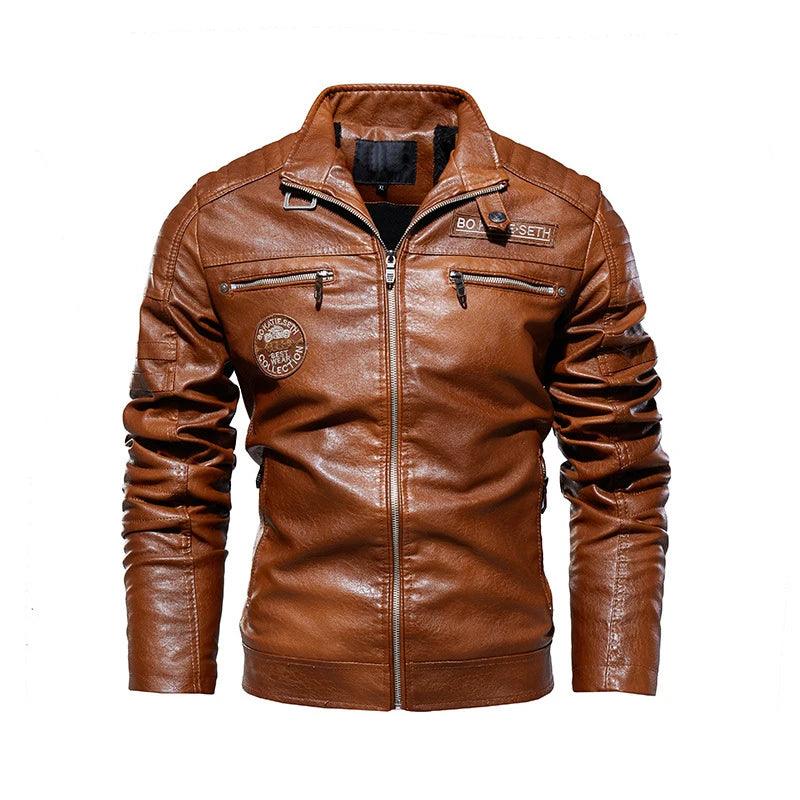 Adenbora - Veste en Cuir Homme pour un Style Moto & Biker Tendance et Chaud en Automne/Hiver - Adenbora