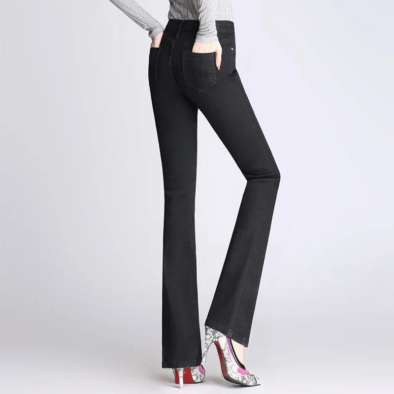 Adenbora Winter Elegance: Pantalon en Denim Skinny Flare, Confort Absolu pour Femmes - Adenbora