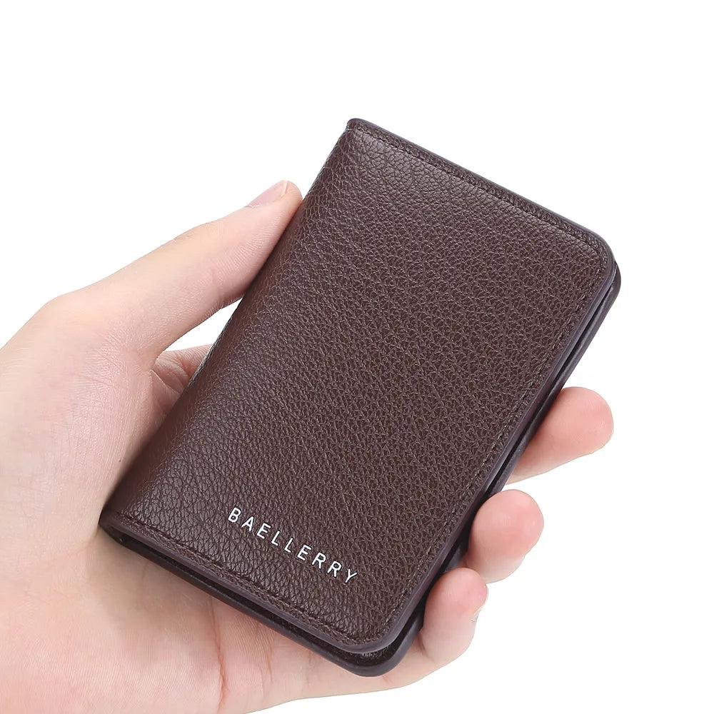 Baellry Men's Leather Card Portefeuille minimaliste petit sac à main mince Soft Soft Mini Credit Card Bank Bank Carte Holder Portefeuille pour hommes - Adenbora