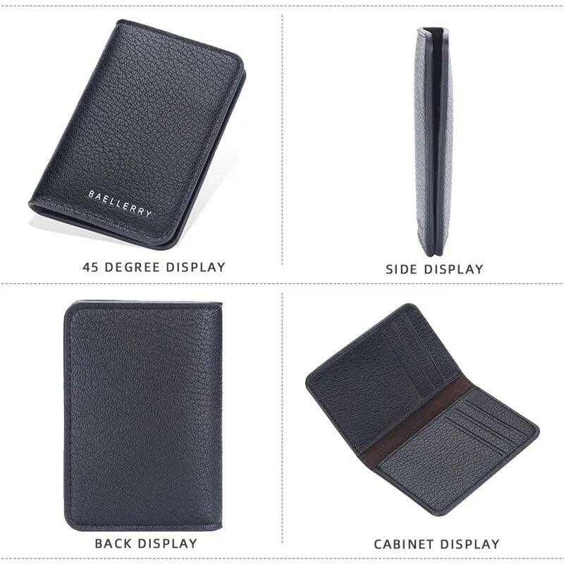 Baellry Men's Leather Card Portefeuille minimaliste petit sac à main mince Soft Soft Mini Credit Card Bank Bank Carte Holder Portefeuille pour hommes - Adenbora