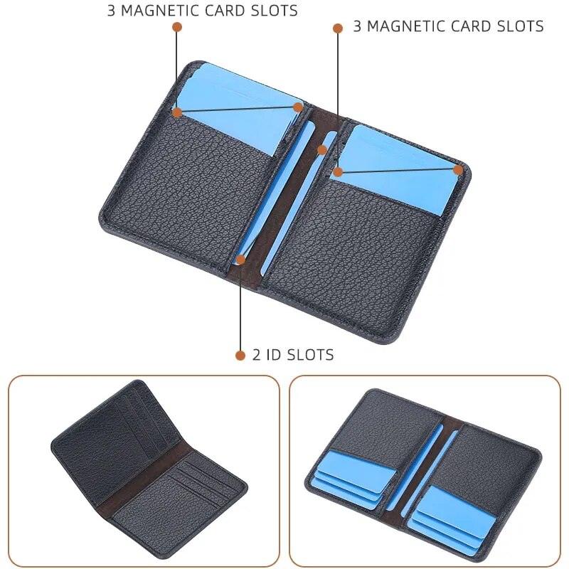 Baellry Men's Leather Card Portefeuille minimaliste petit sac à main mince Soft Soft Mini Credit Card Bank Bank Carte Holder Portefeuille pour hommes - Adenbora