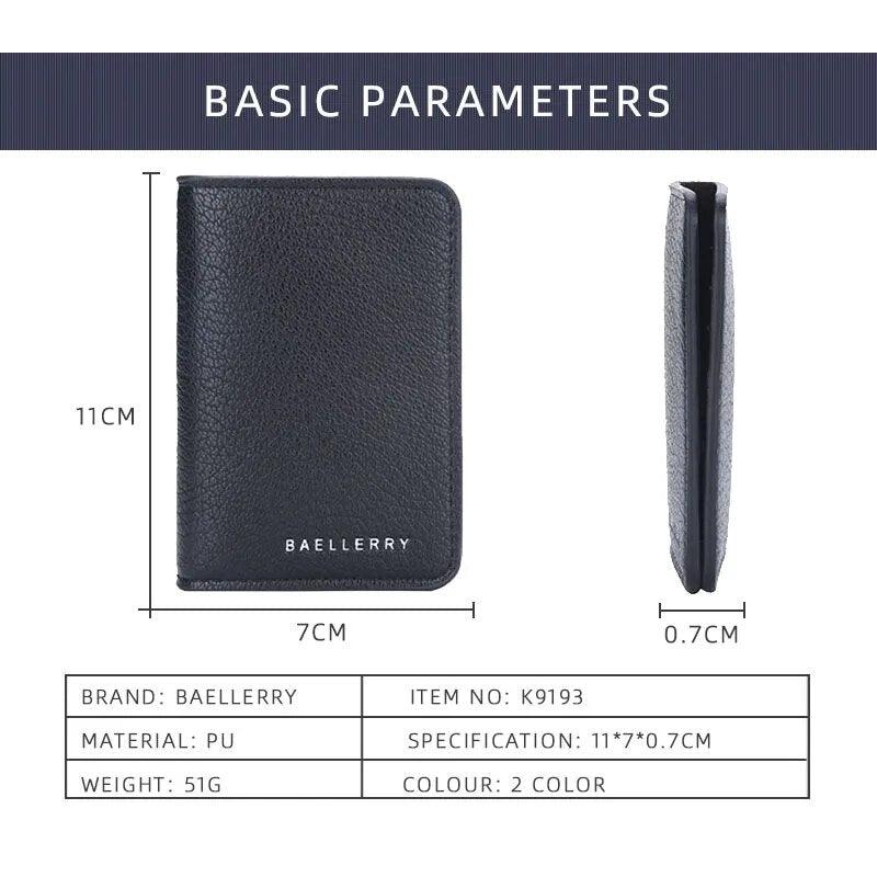 Baellry Men's Leather Card Portefeuille minimaliste petit sac à main mince Soft Soft Mini Credit Card Bank Bank Carte Holder Portefeuille pour hommes - Adenbora