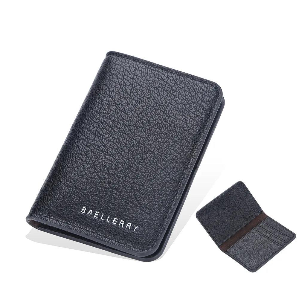 Baellry Men's Leather Card Portefeuille minimaliste petit sac à main mince Soft Soft Mini Credit Card Bank Bank Carte Holder Portefeuille pour hommes - Adenbora