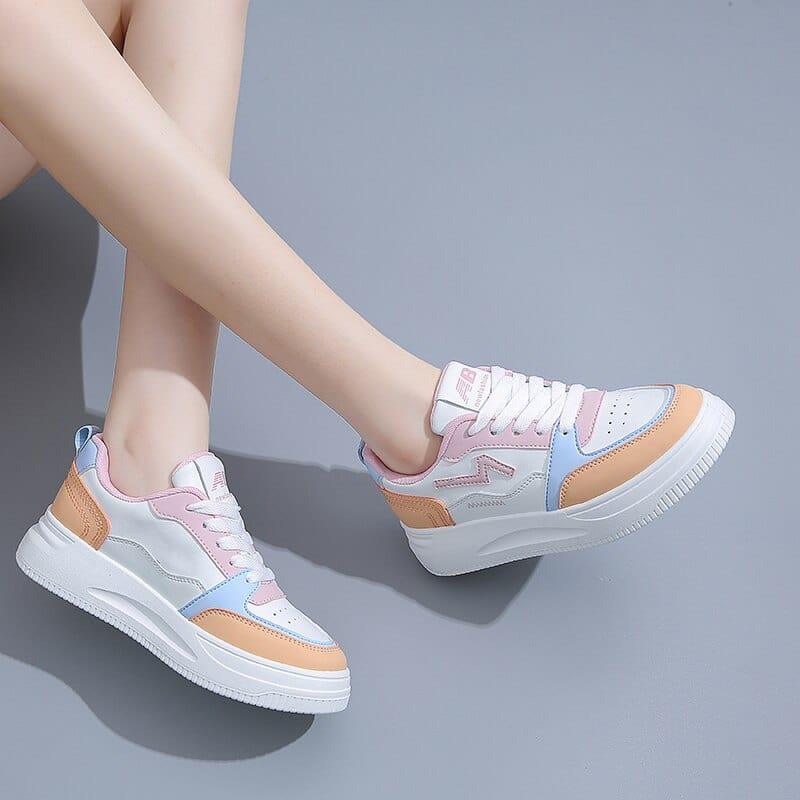 Baskets colorées pour femme style AF1 - Adenbora