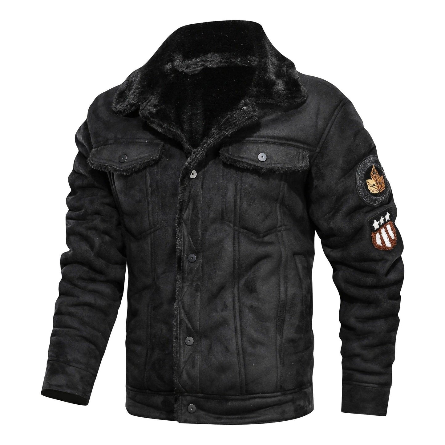 Blouson en daim avec fourrure intérieur - Adenbora