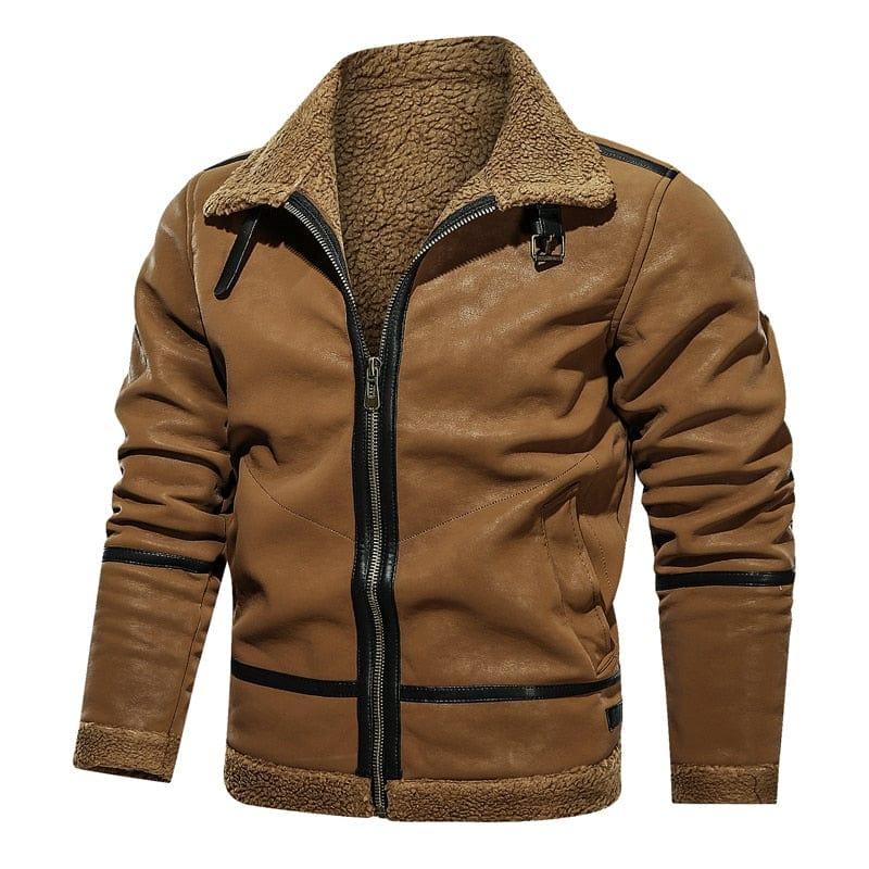 Blouson en daim avec fourrure intérieur - Adenbora