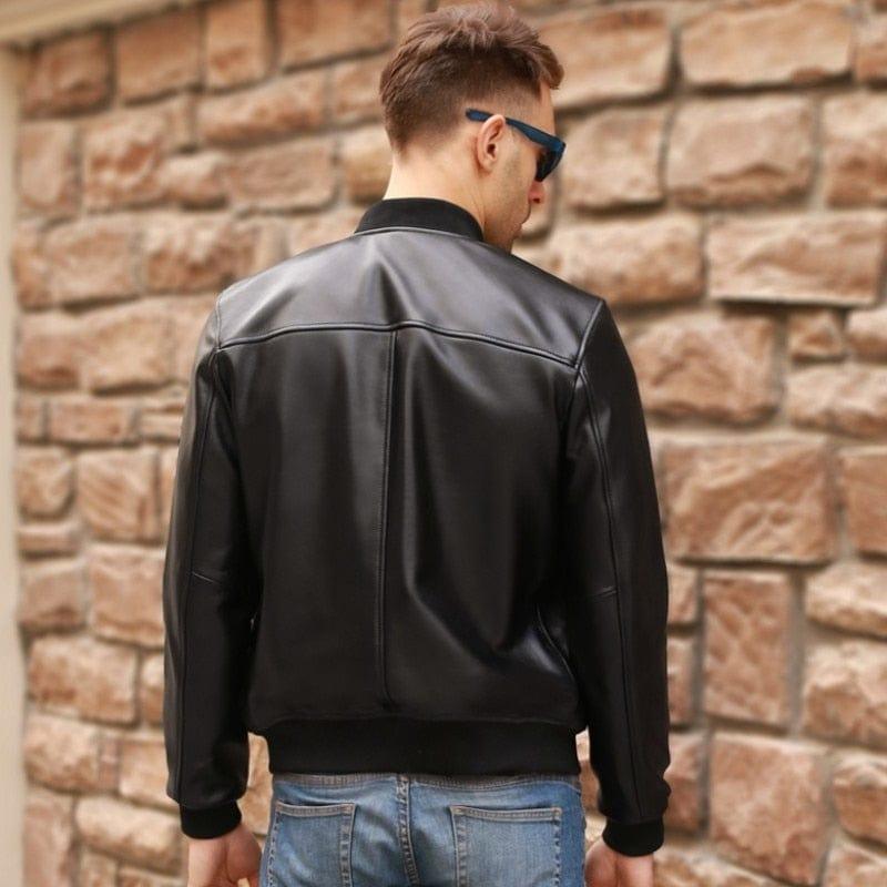 Blouson en similicuir style aviateur pour homme - Adenbora