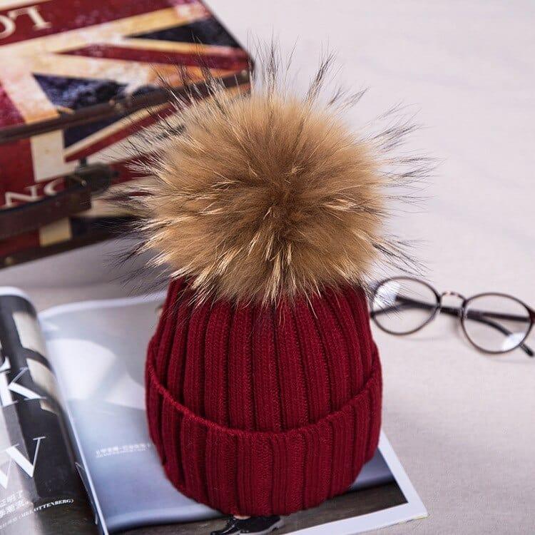 Bonnet d'hiver avec pompon fashion pour femme - Adenbora